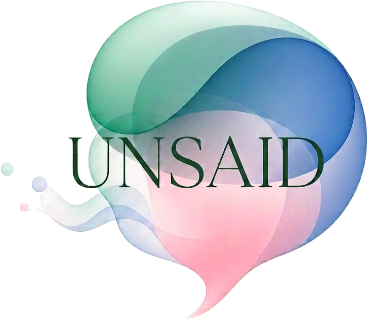 UNSAID watercolor speech bubble